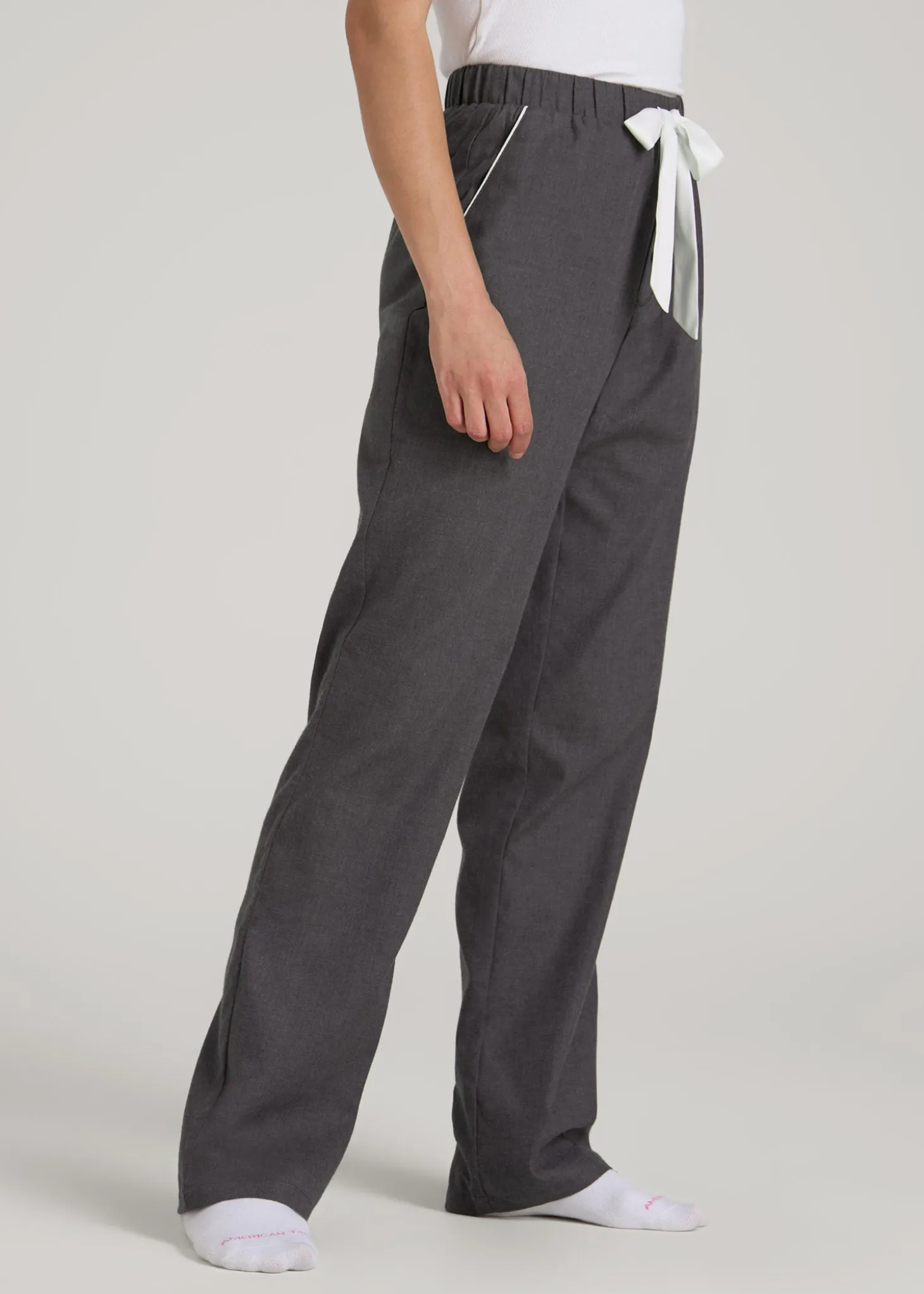 Open-Bottom Flannel Pajama Pants for Tall Women