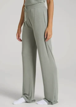 Open-Bottom Waffle Lounge Pants for Tall Women