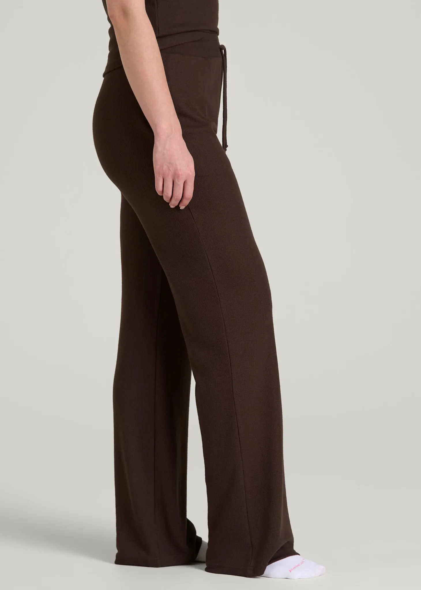 Open-Bottom Waffle Lounge Pants for Tall Women