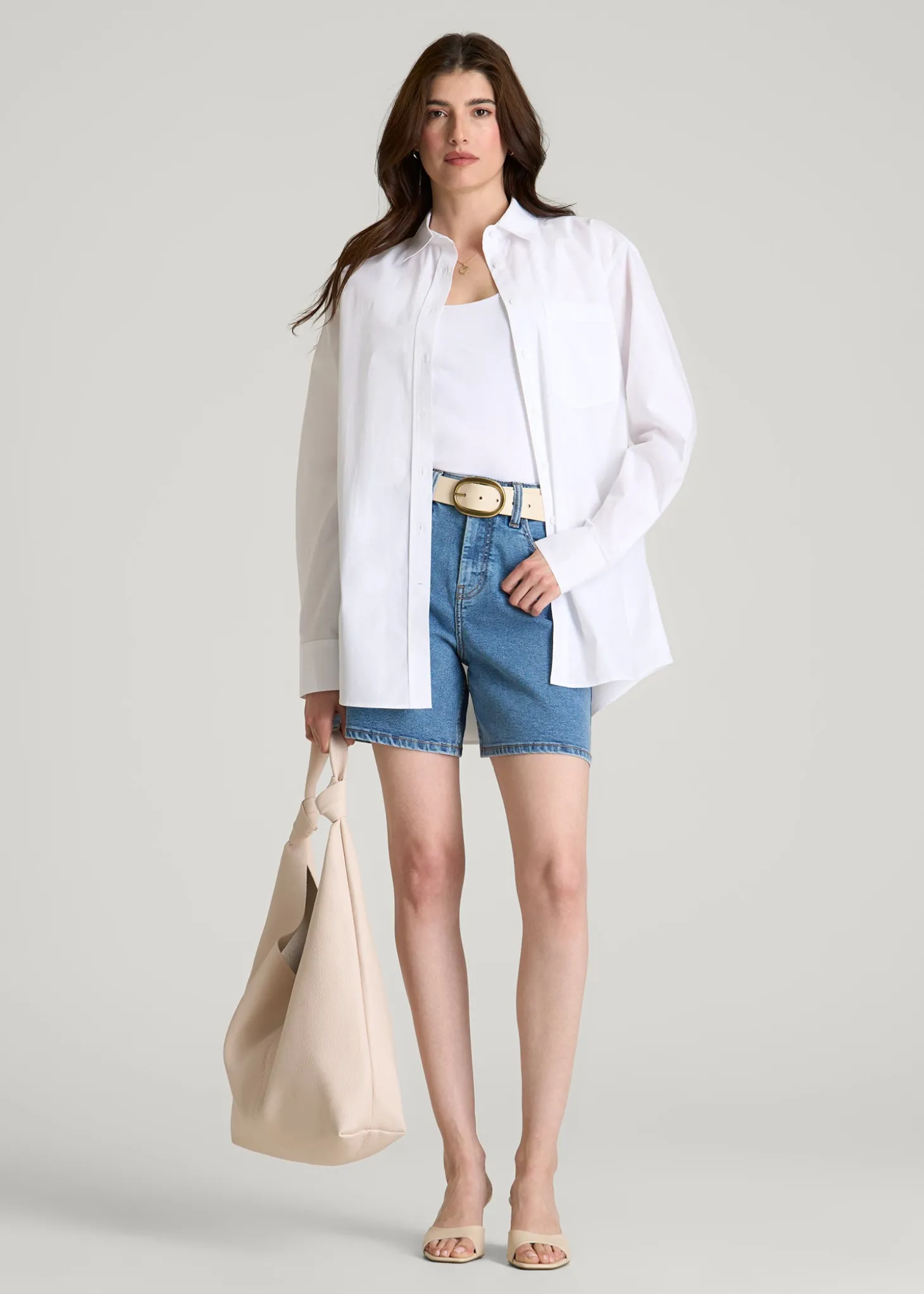 Oversized Poplin Button for Tall Women Shirt
