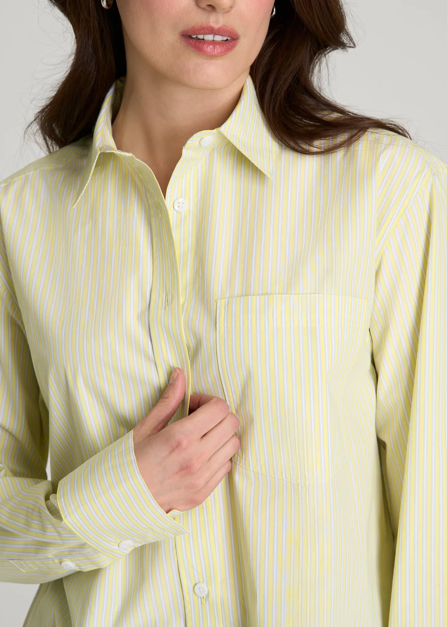 Oversized Poplin Button Shirt for Tall Women