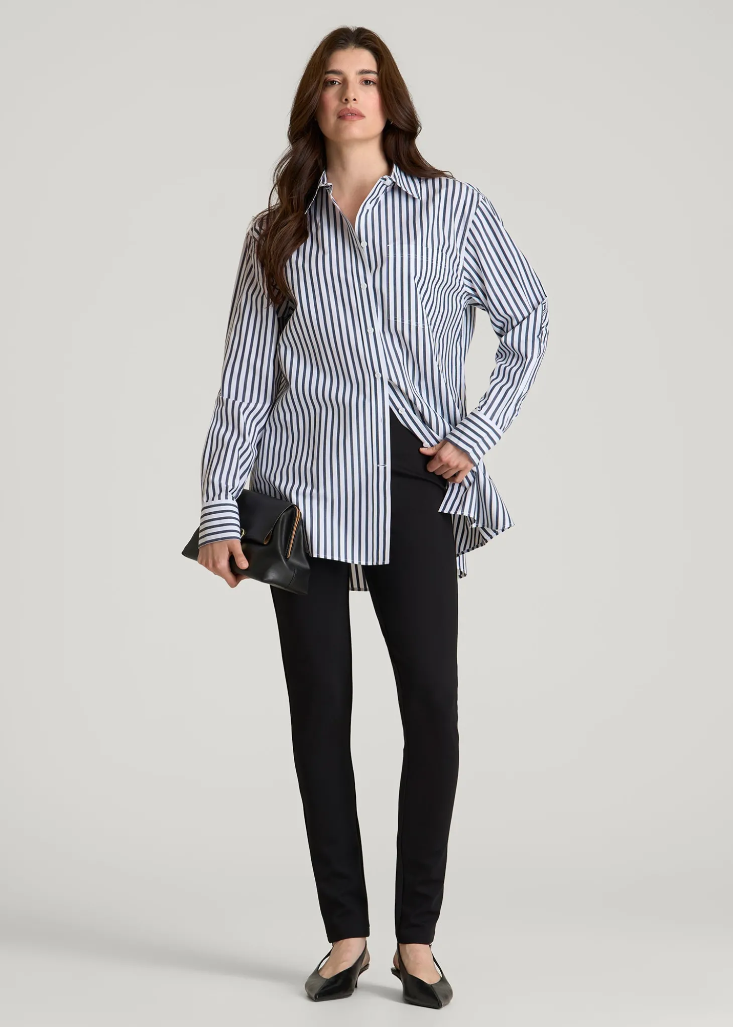 Oversized Poplin Button Shirt for Tall Women