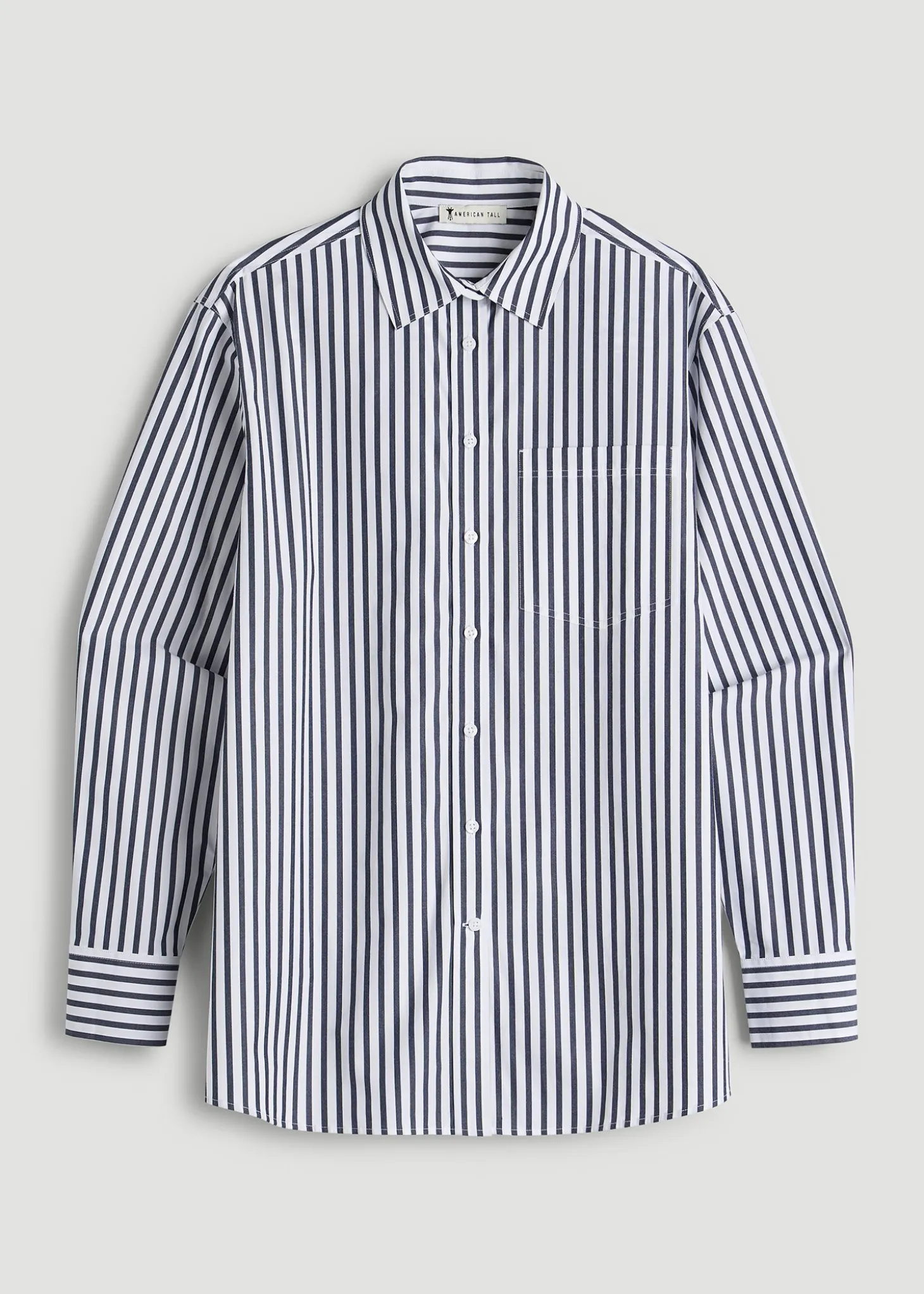 Oversized Poplin Button Shirt for Tall Women