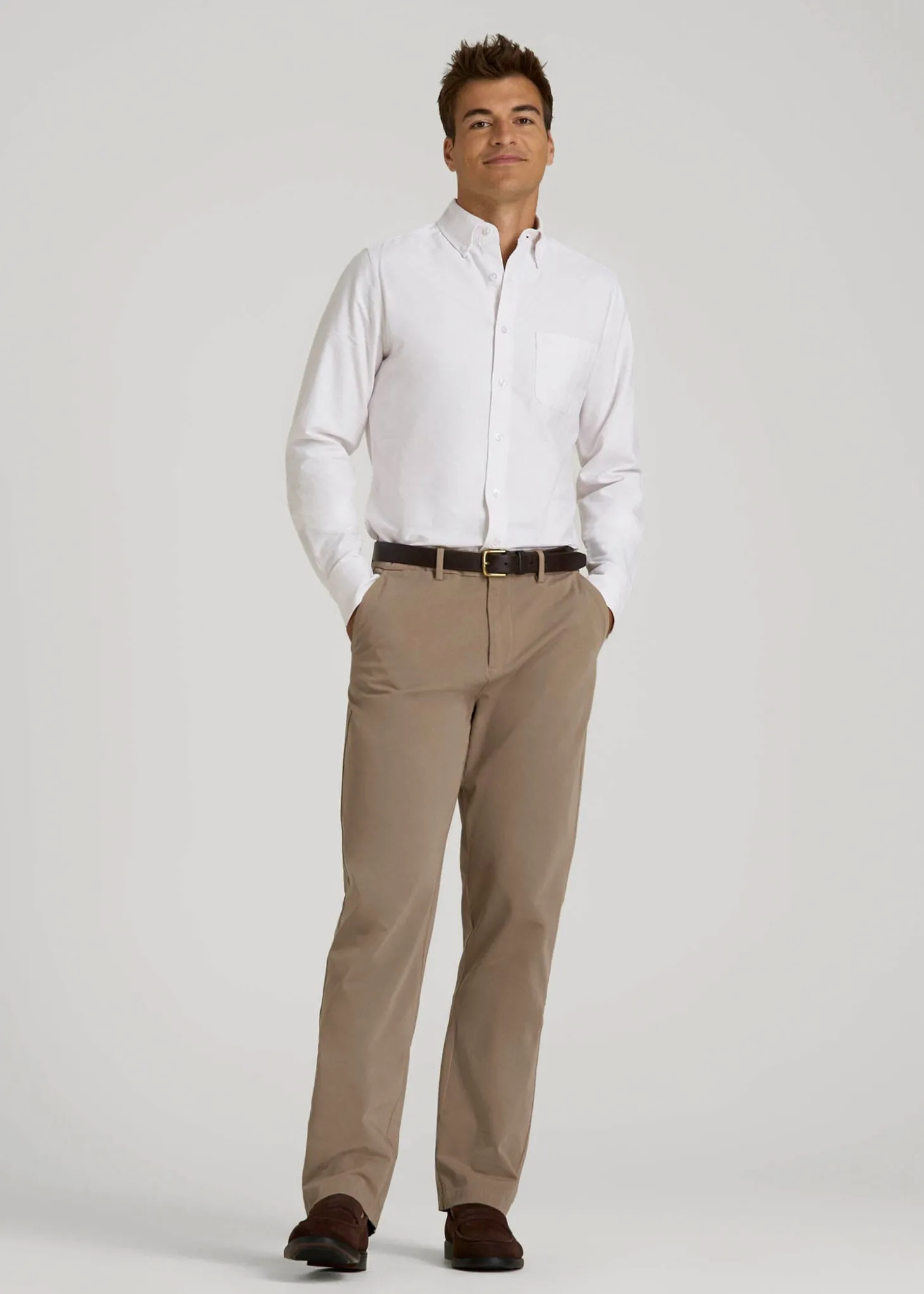 Oxford Cloth Button Down Shirt for Tall Men