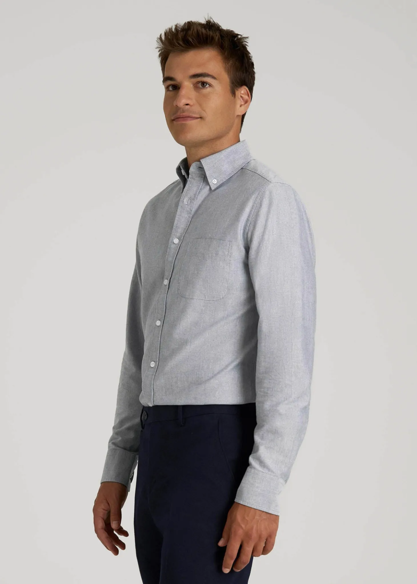 Oxford Cloth Button Down Shirt for Tall Men