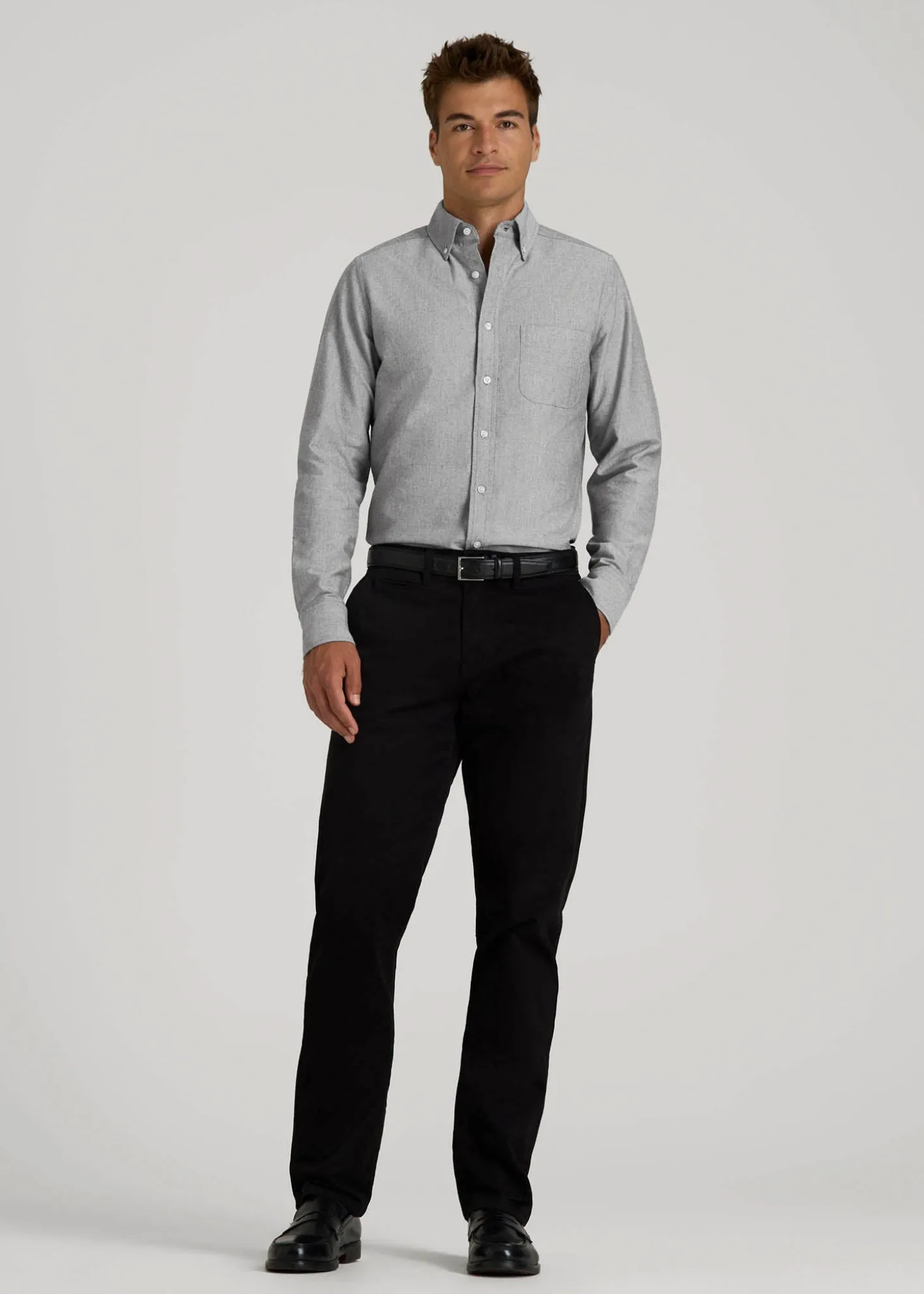Oxford Cloth Button Down Shirt for Tall Men