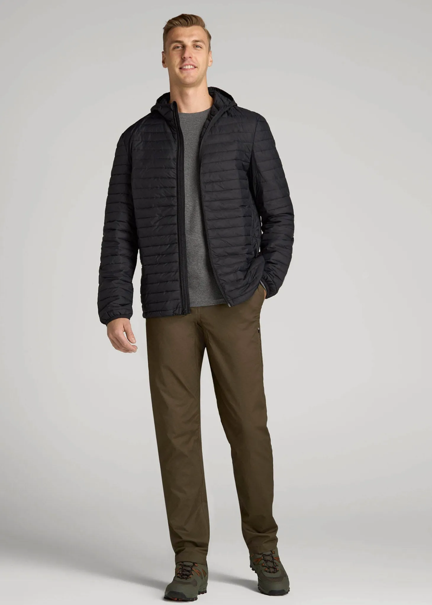 Packable Puffer Jacket for Tall Men