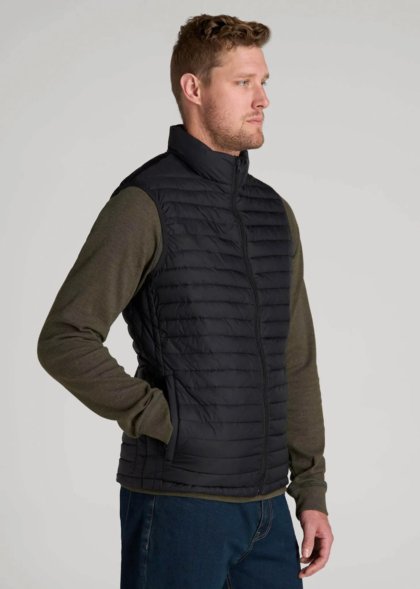 Packable Puffer Vest for Tall Men