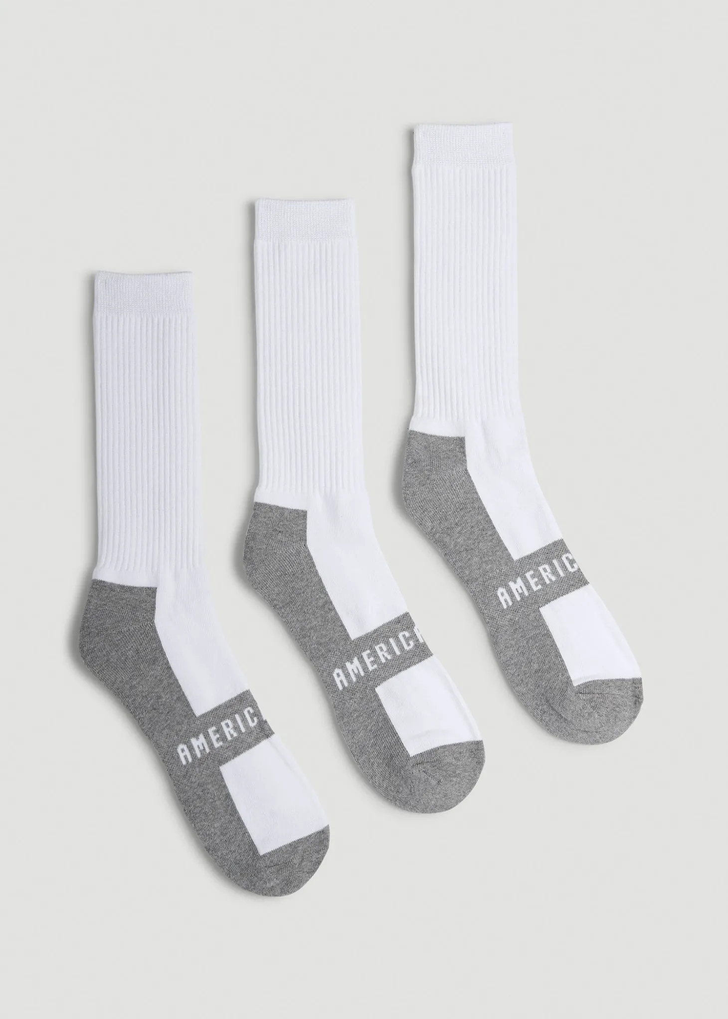 3-Pack Crew Socks for Tall Men