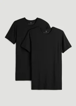 2-Pack Luxe Modal Crewneck Undershirts for Tall Men