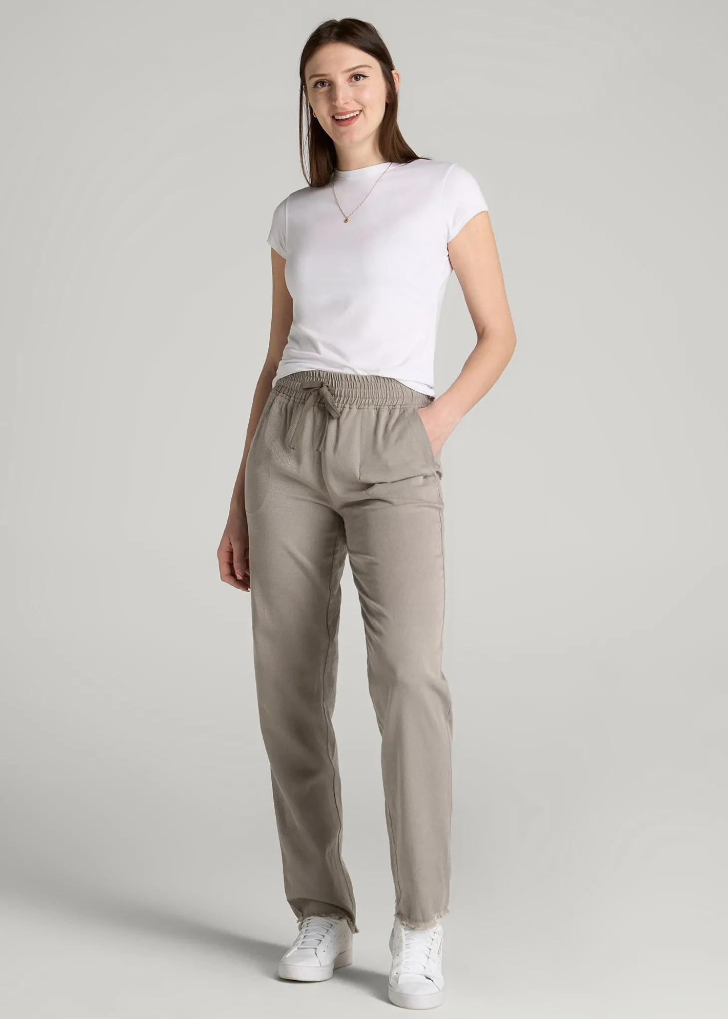 Patch Pocket Twill Pants for Tall Women