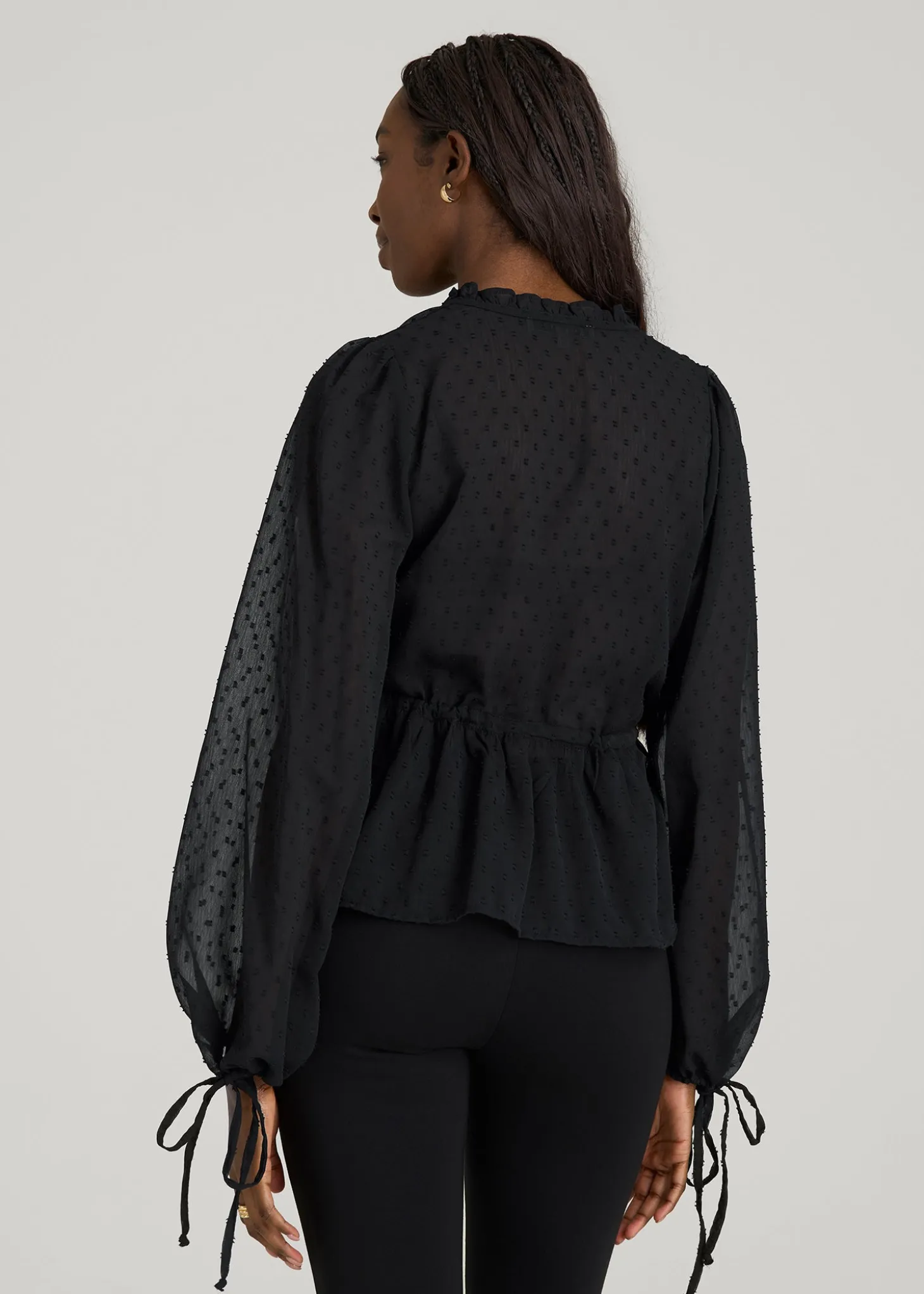 Peasant Chiffon Blouse for Tall Women