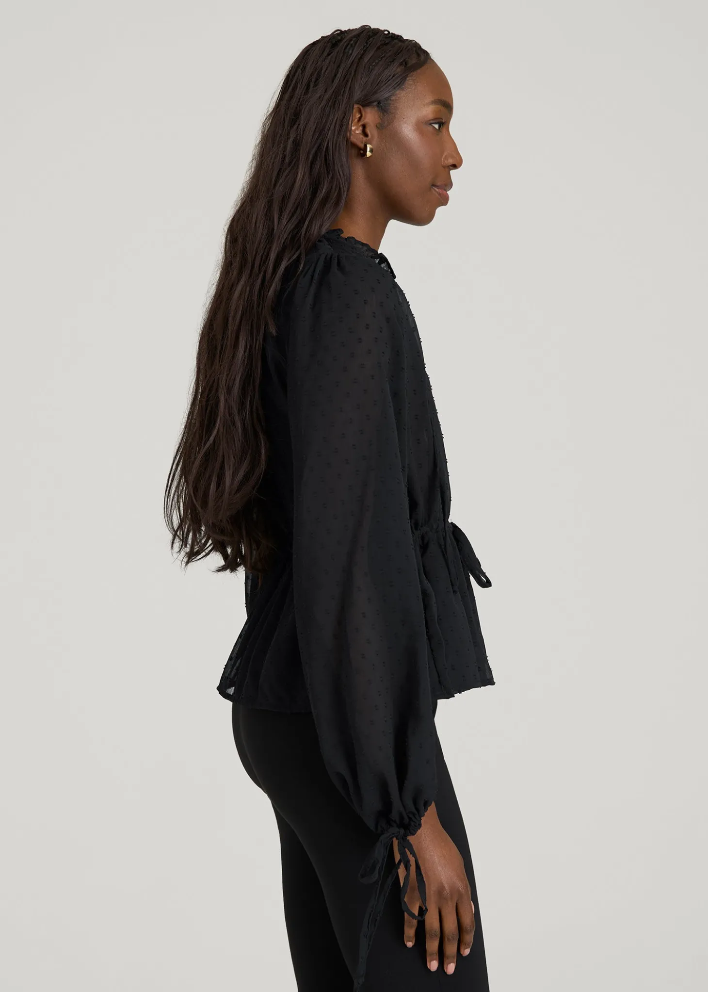 Peasant Chiffon Blouse for Tall Women