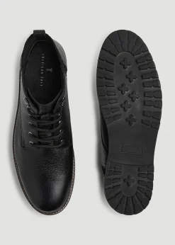 Pebbled Leather Lace-Up Boots for Tall Men