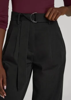 Pleated Wide Leg Chino With Belt for Tall Women
