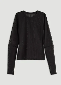 Power Mesh Fitted Long Sleeve Top for Tall Women