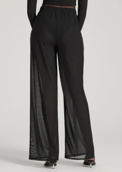 Power Mesh Wide-Leg Pants for Tall Women