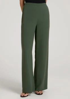 Pull-On Crepe Ultra Wide Pants for Tall Women