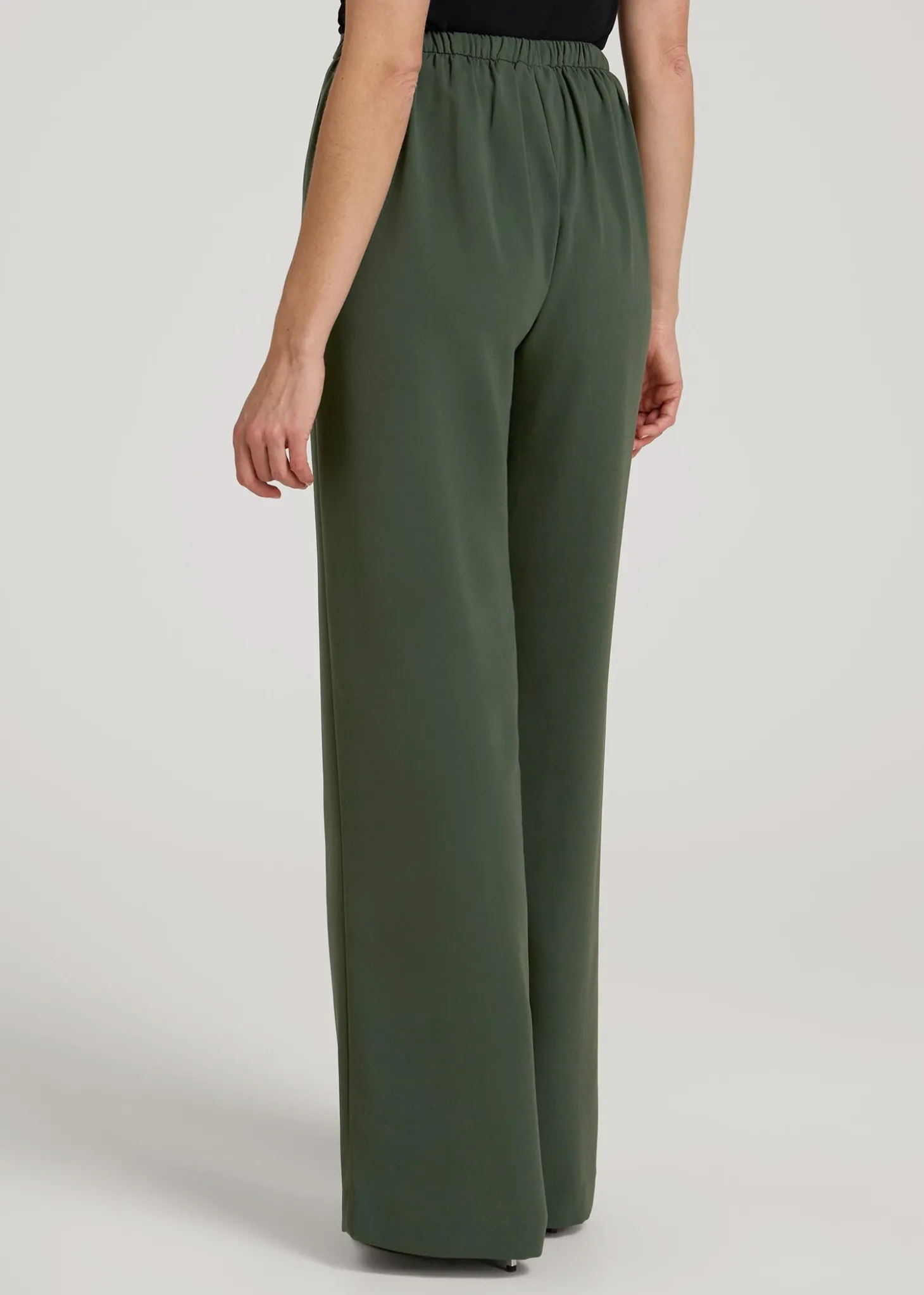 Pull-On Crepe Ultra Wide Pants for Tall Women