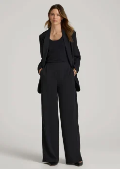 Pull-On Crepe Ultra Wide Pants for Tall Women
