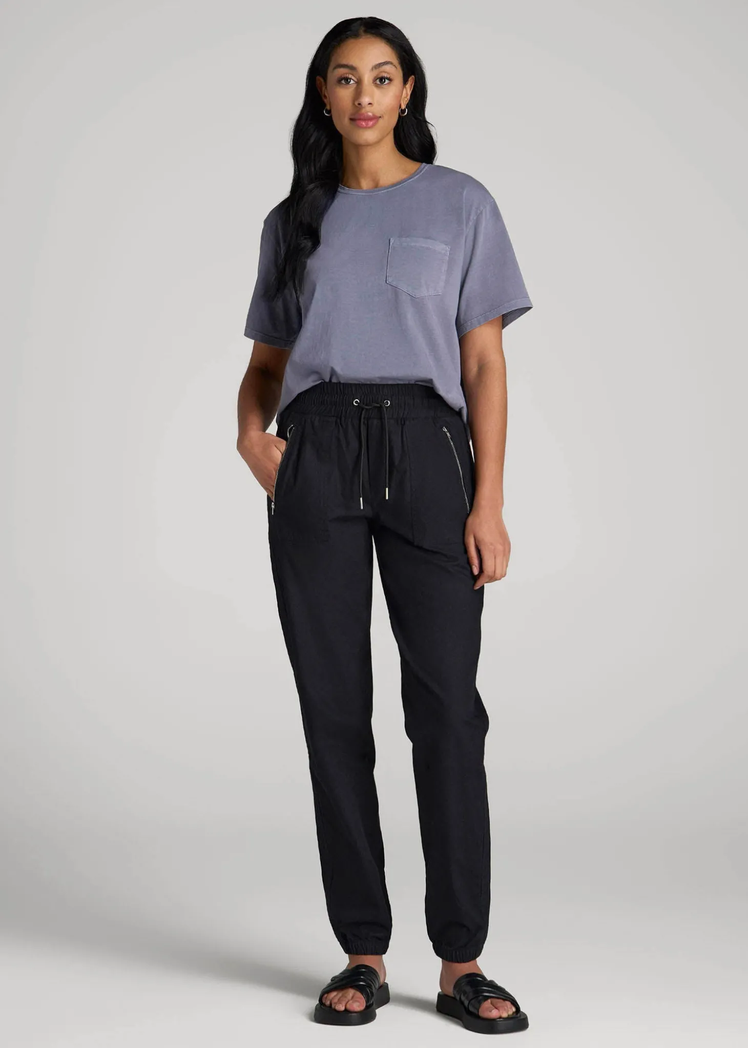 Pull-On Linen Joggers for Tall Women
