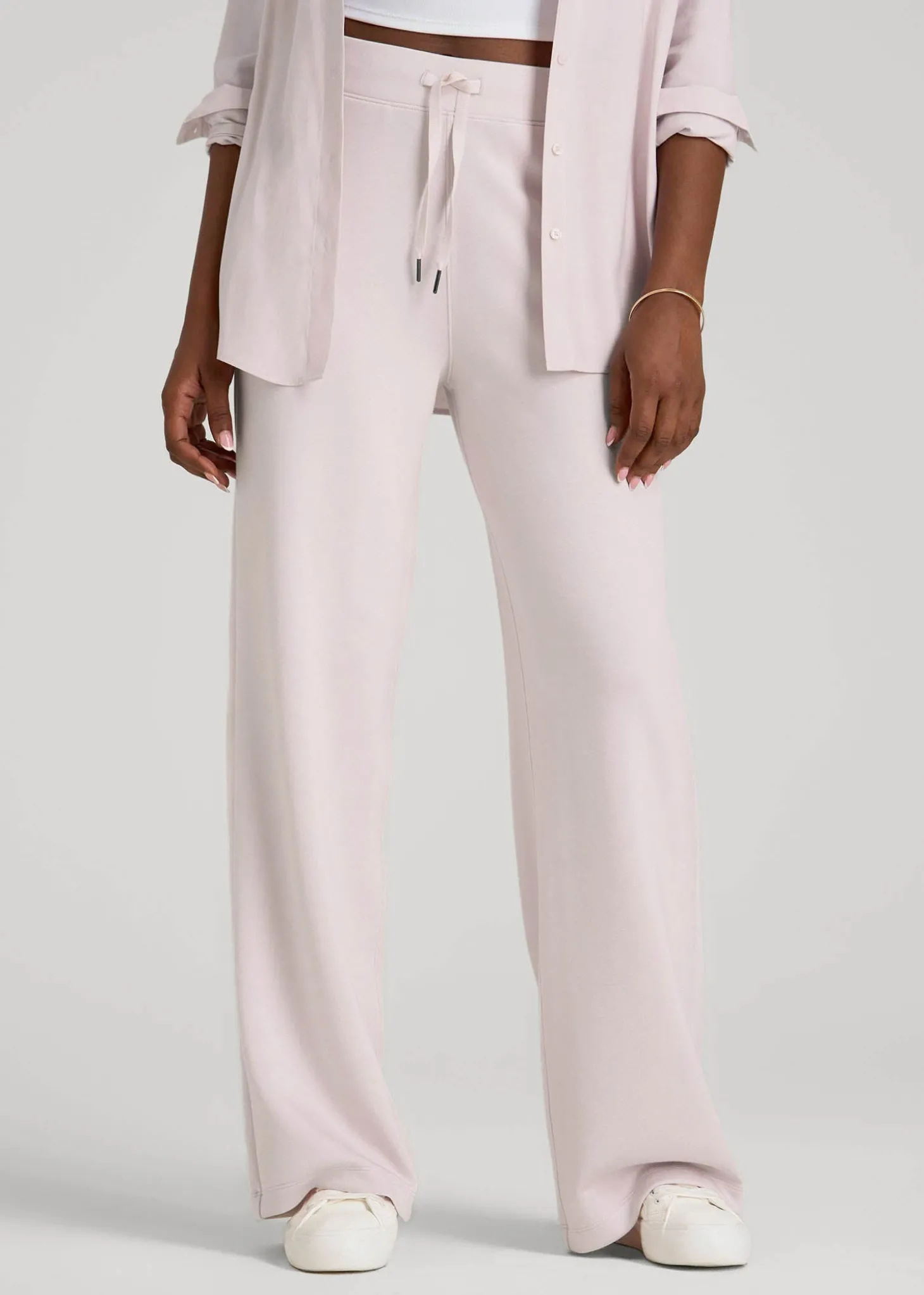 Pull-On Tie Waist Wide Leg Pants for Tall Women