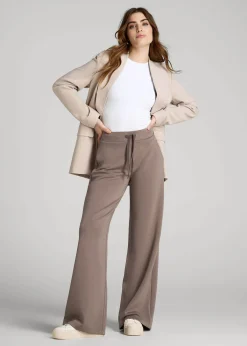 Pull-On Tie Waist Wide Leg Pants for Tall Women