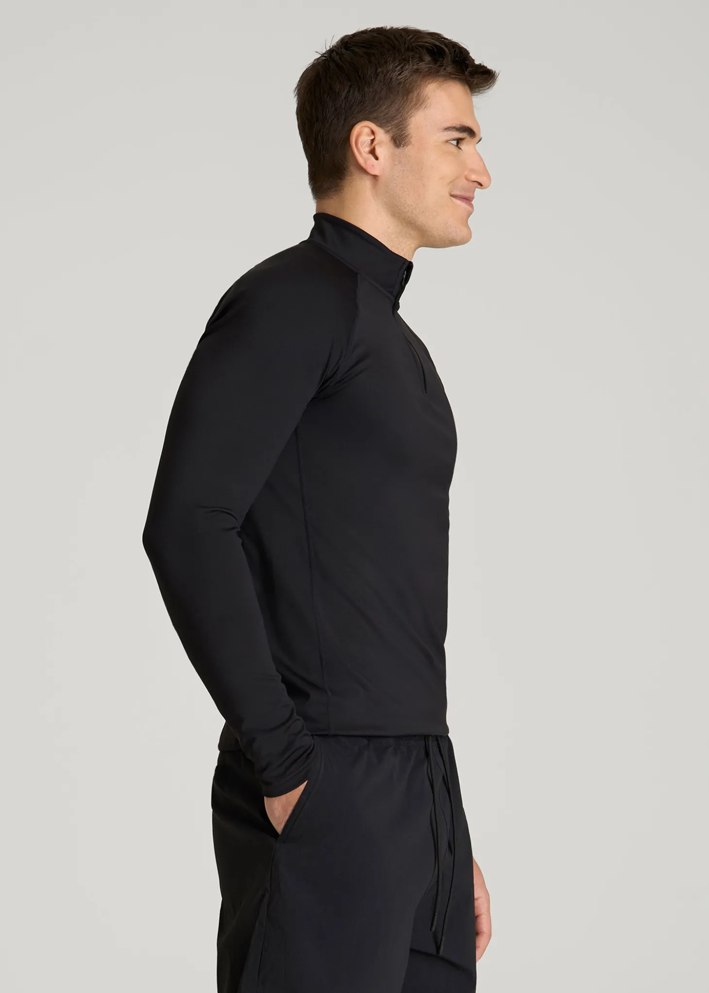 Quarter Zip Long Sleeves Rashguard for Tall Men