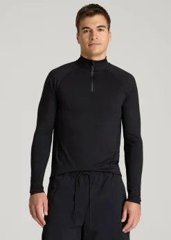 Quarter Zip Long Sleeves Rashguard for Tall Men