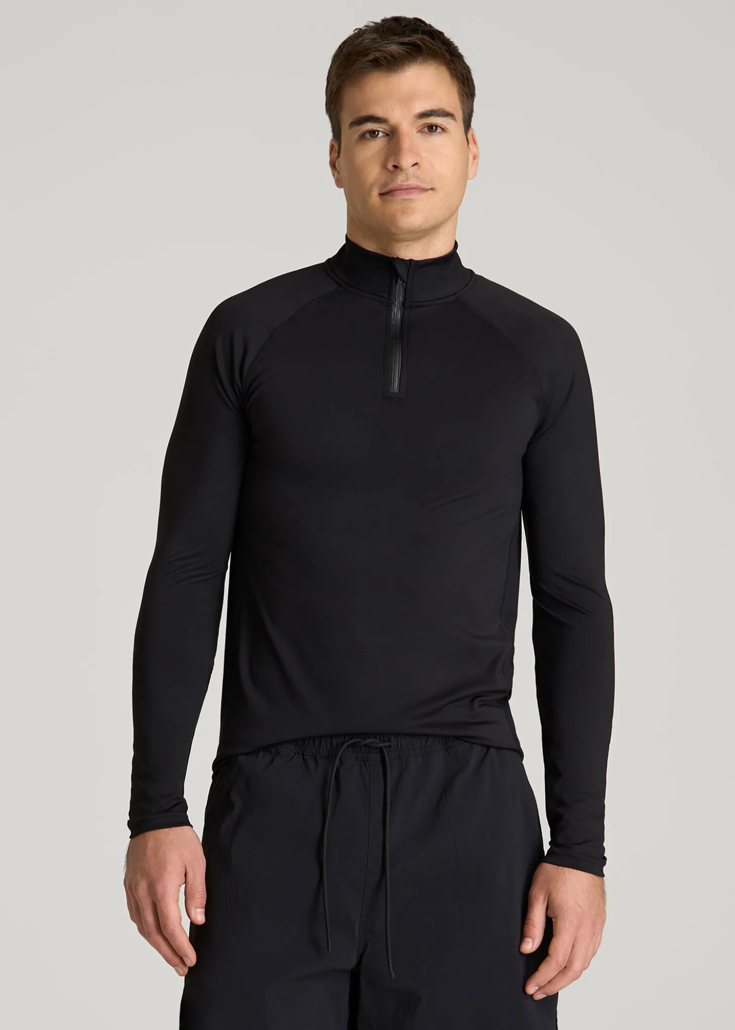 Quarter Zip Long Sleeves Rashguard for Tall Men