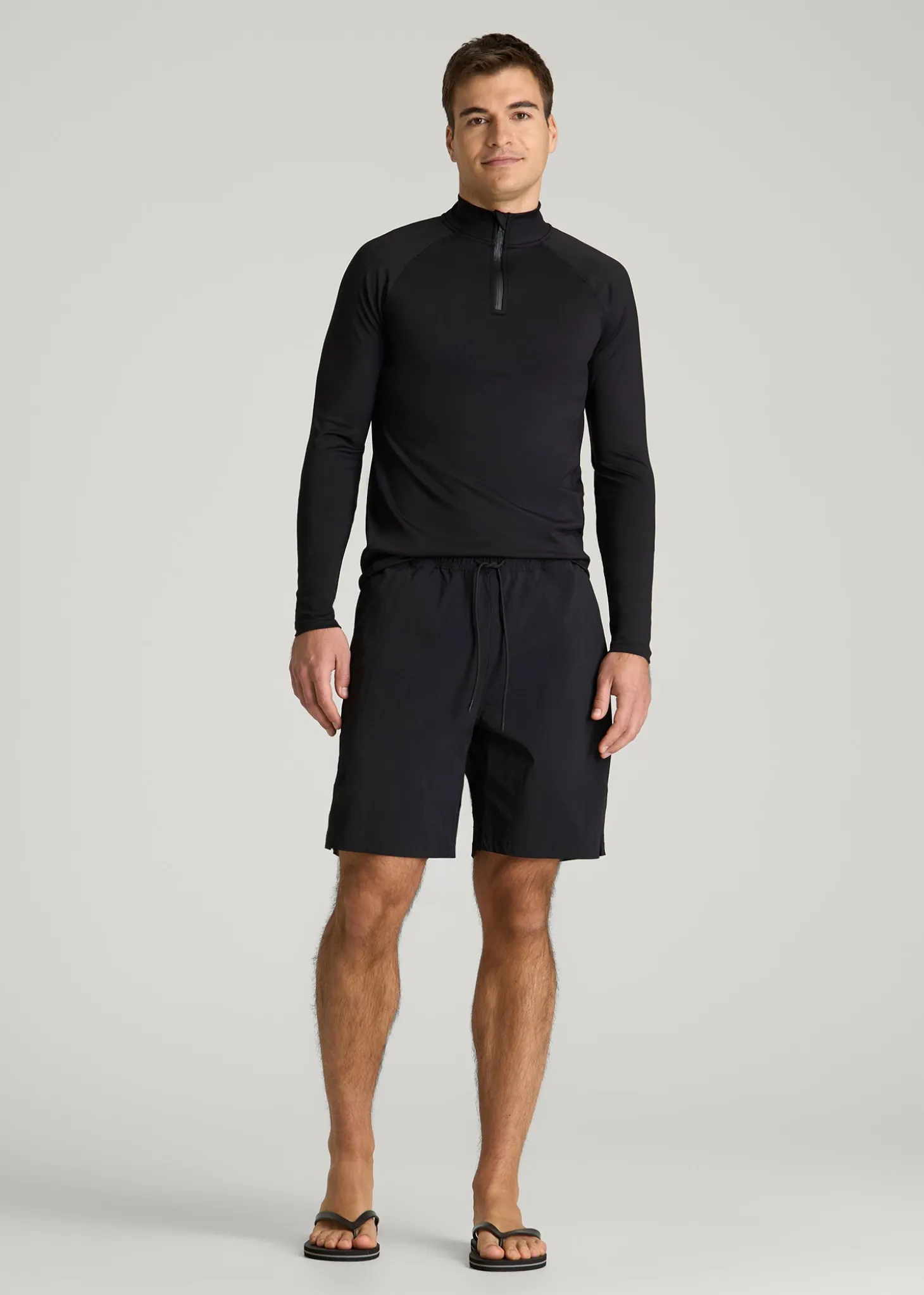Quarter Zip Long Sleeves Rashguard for Tall Men