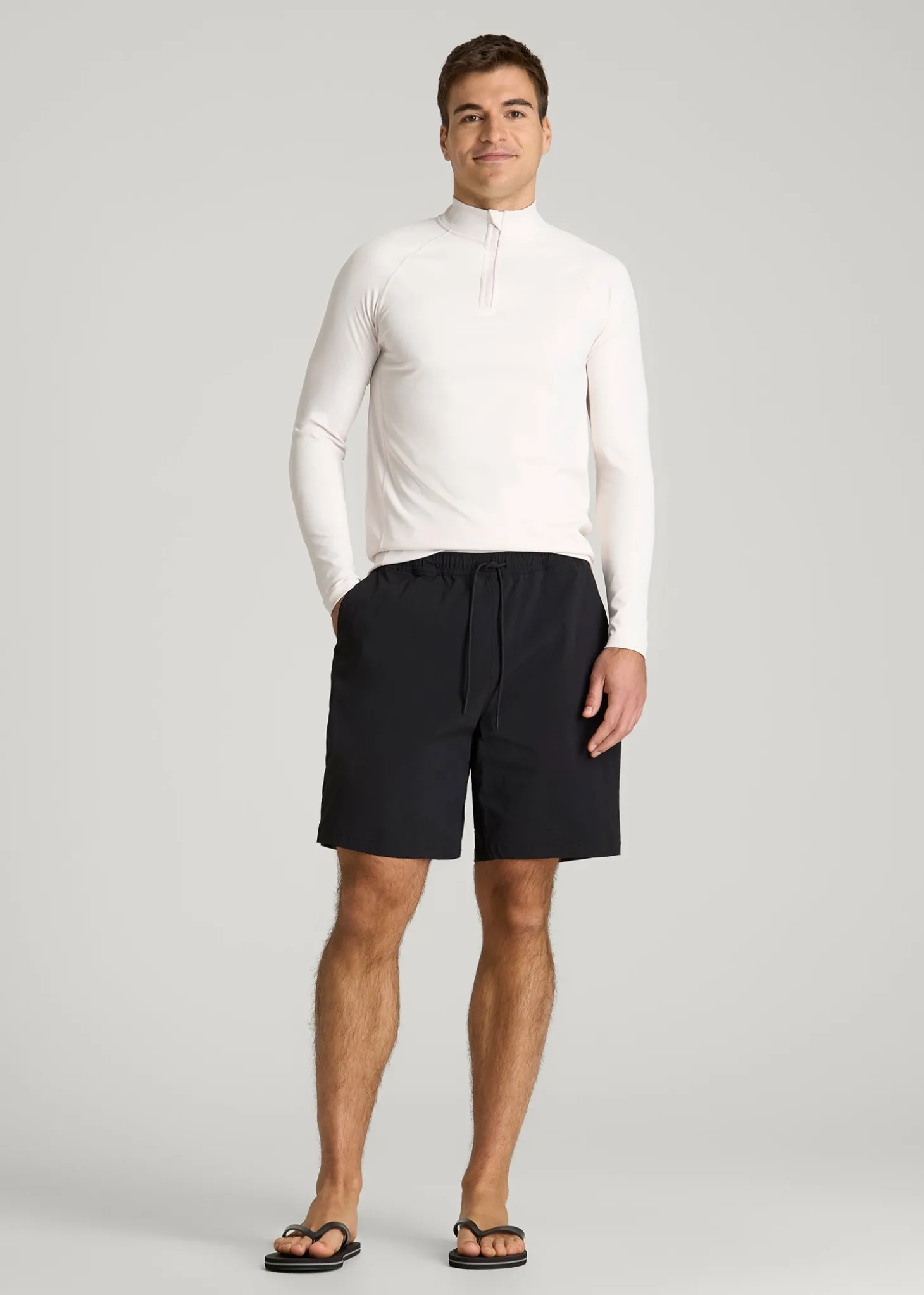 Quarter Zip Long Sleeves Rashguard for Tall Men