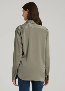 Relaxed Button-Up Blouse for Tall Women