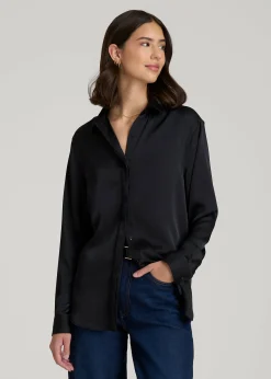 Relaxed Button-Up Blouse for Tall Women