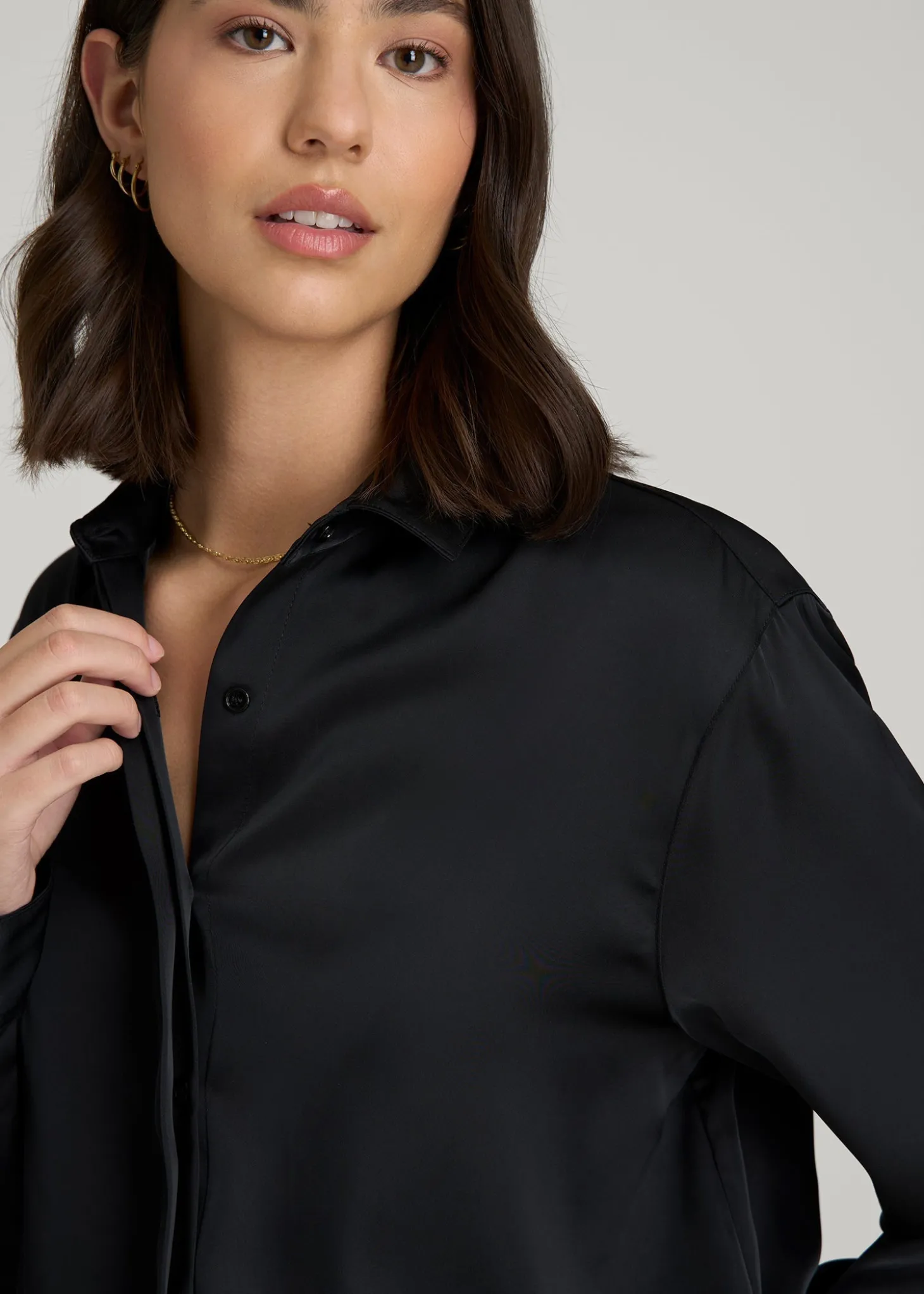 Relaxed Button-Up Blouse for Tall Women