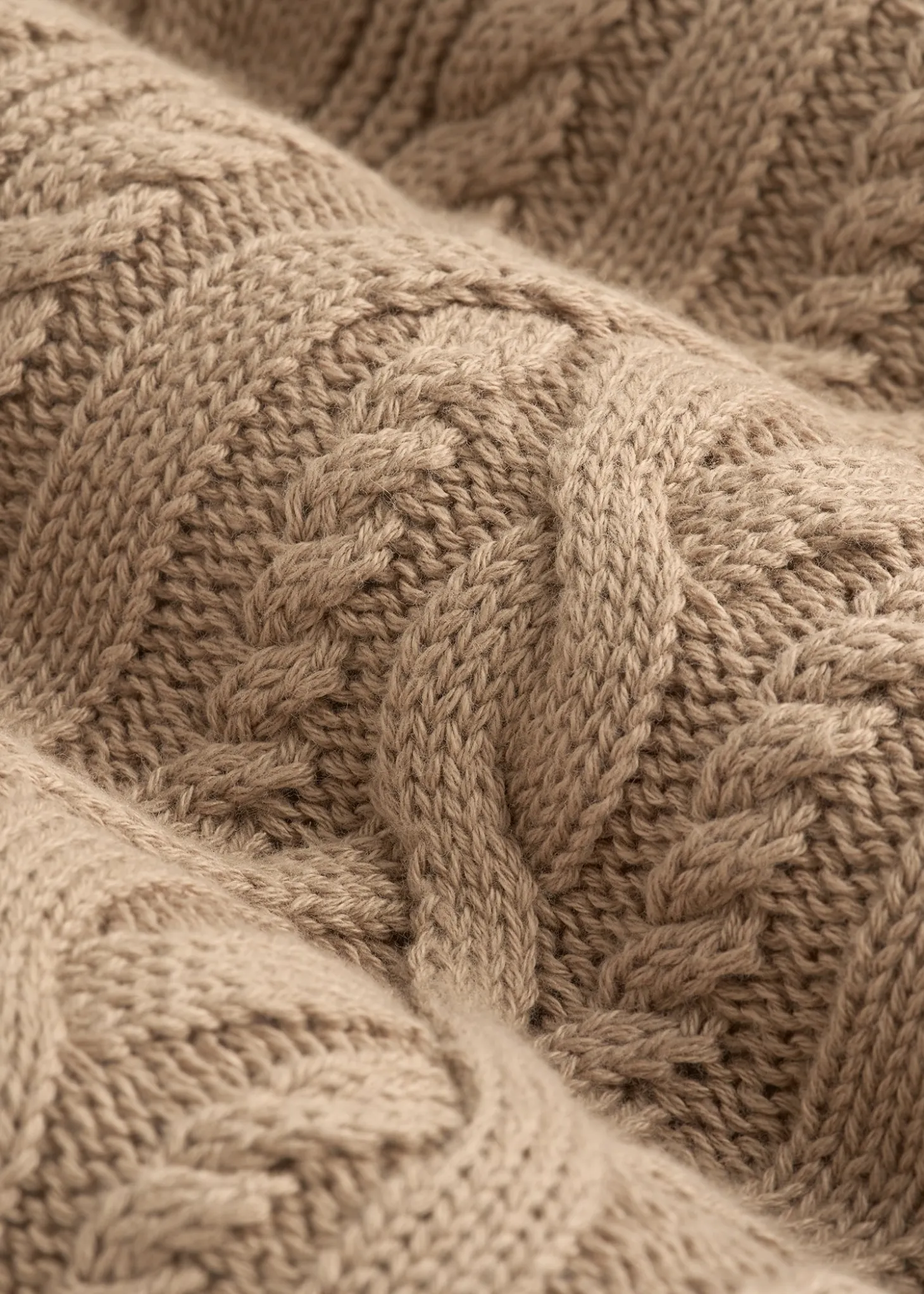 Relaxed Cotton Cable Knit Cardigan for Tall Women