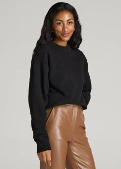 Relaxed Crewneck Wool Blend Sweater for Tall Women