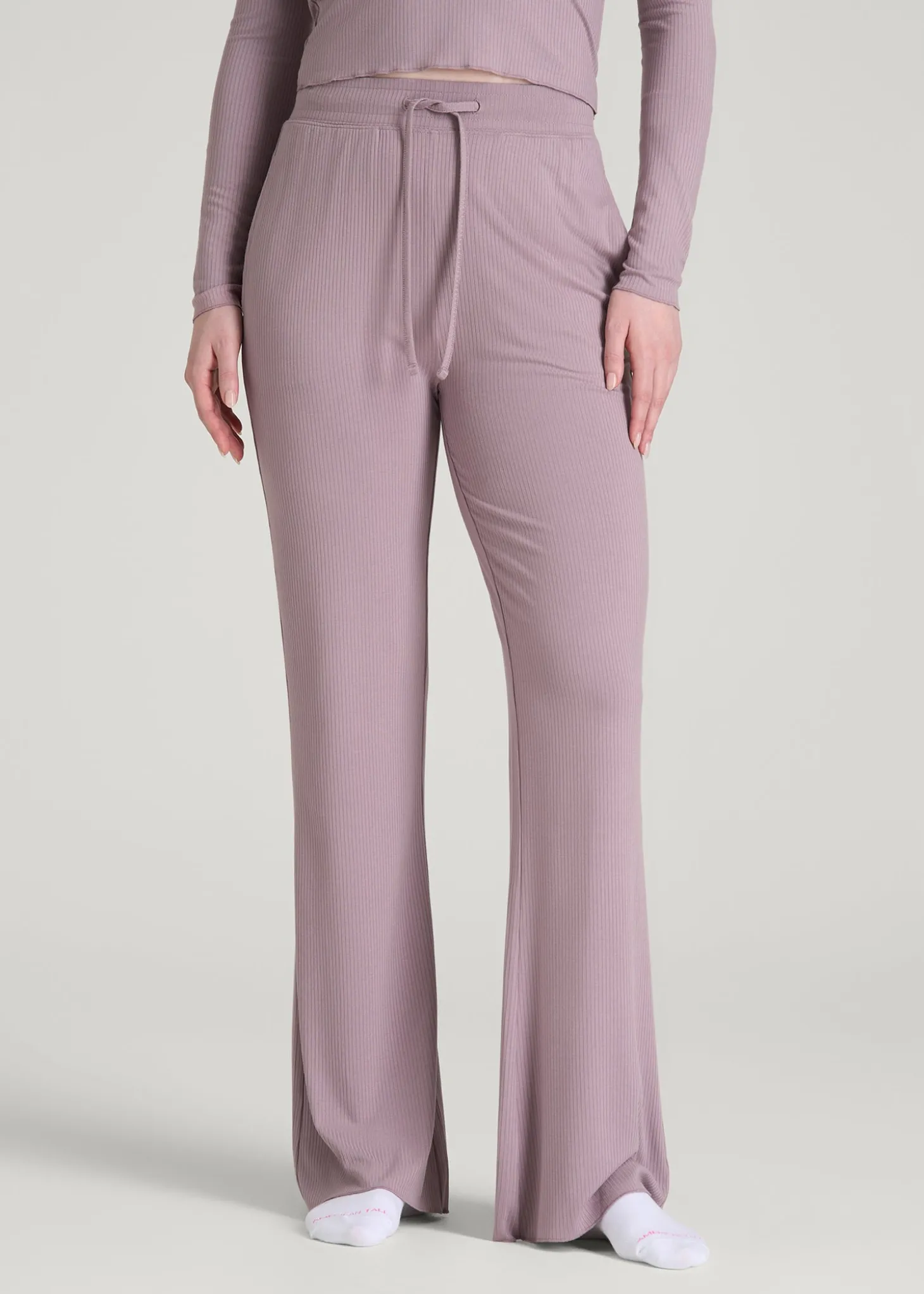 Ribbed Flare Pants for Tall Women