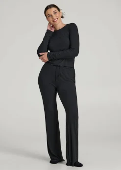 Ribbed Flare Pants for Tall Women