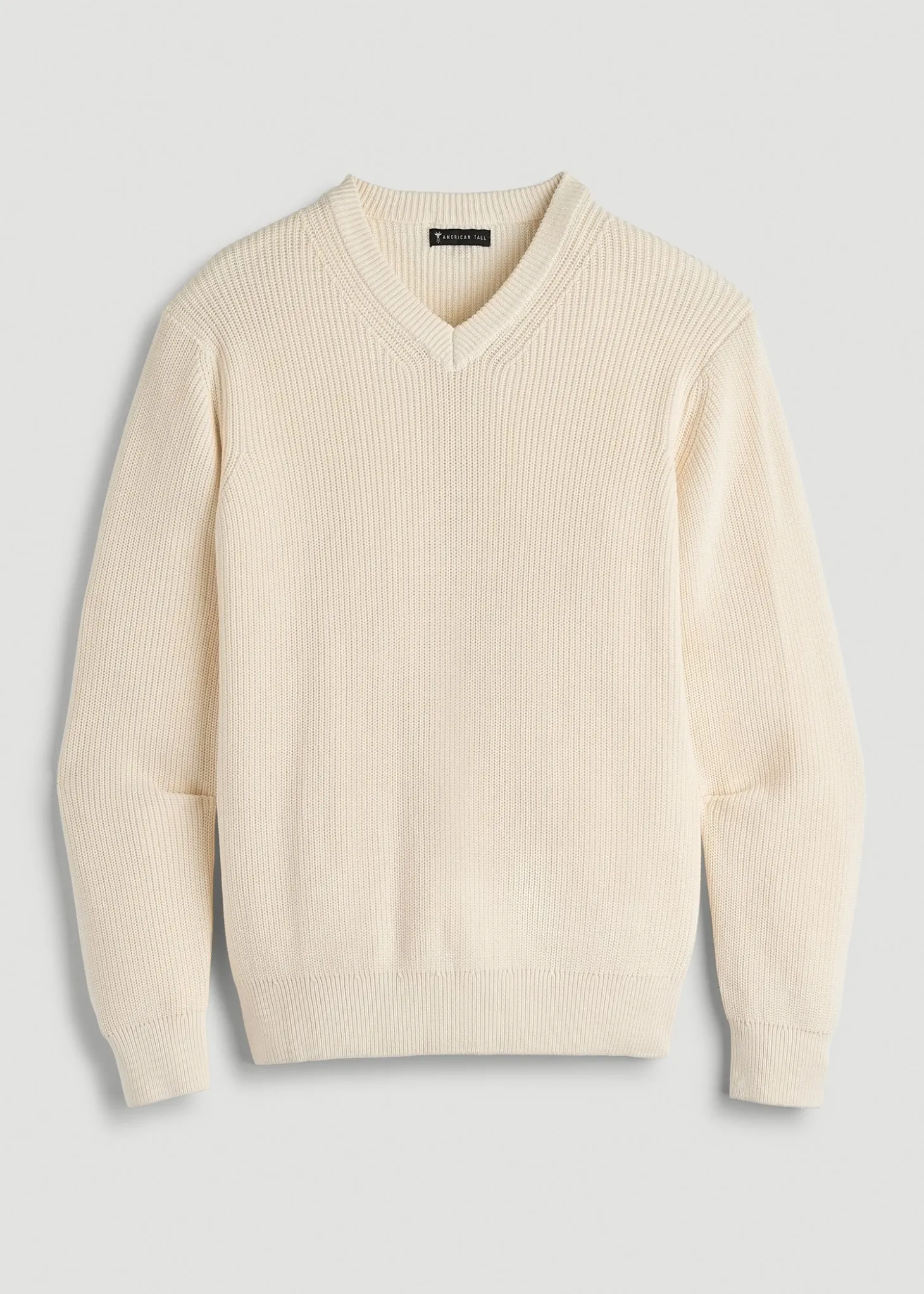 Ribbed Knit V-Neck Sweater for Tall Men