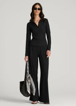Ribbed Knit Wide Leg Pant for Tall Women