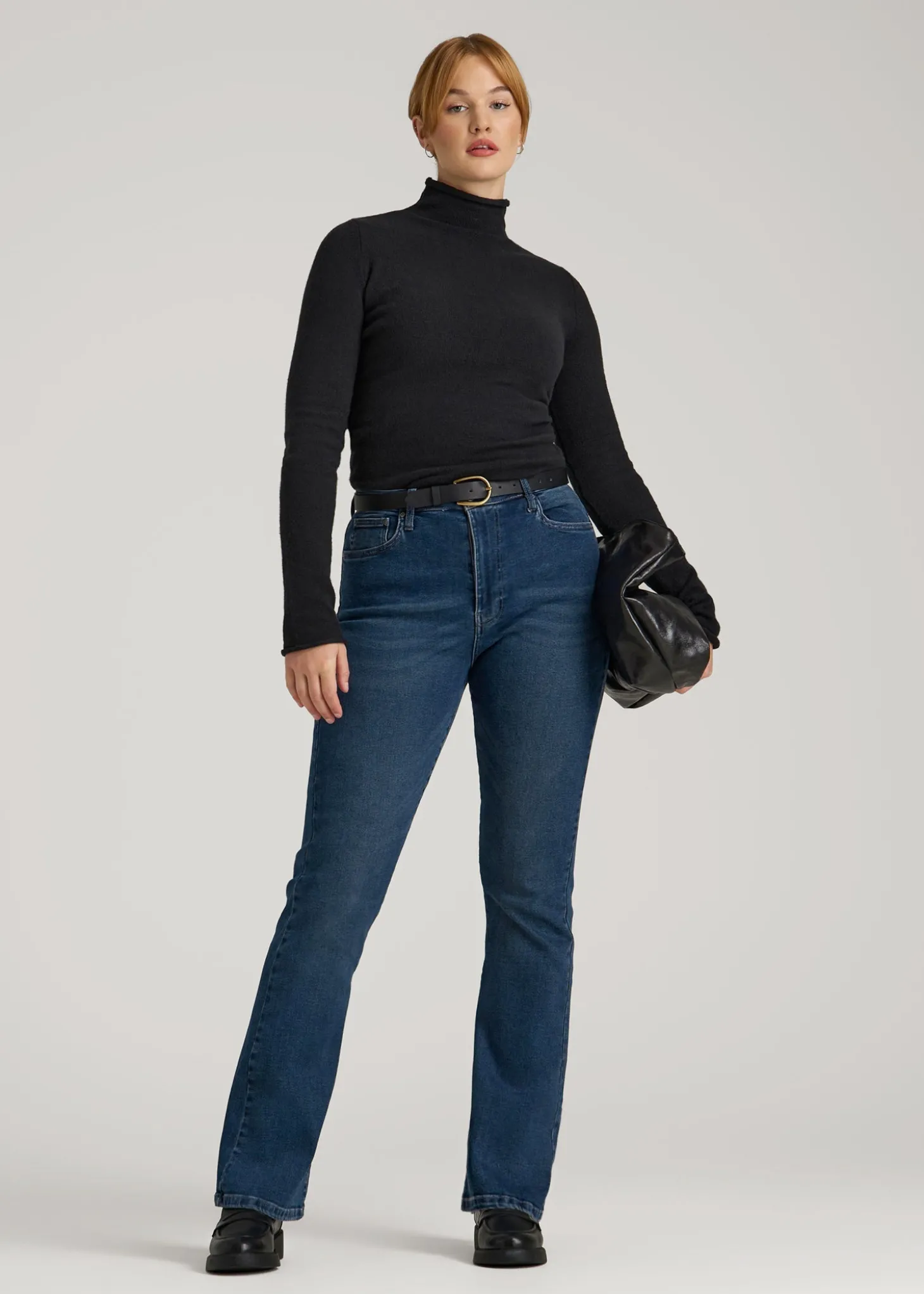Rolled Mock Neck Sweater for Tall Women
