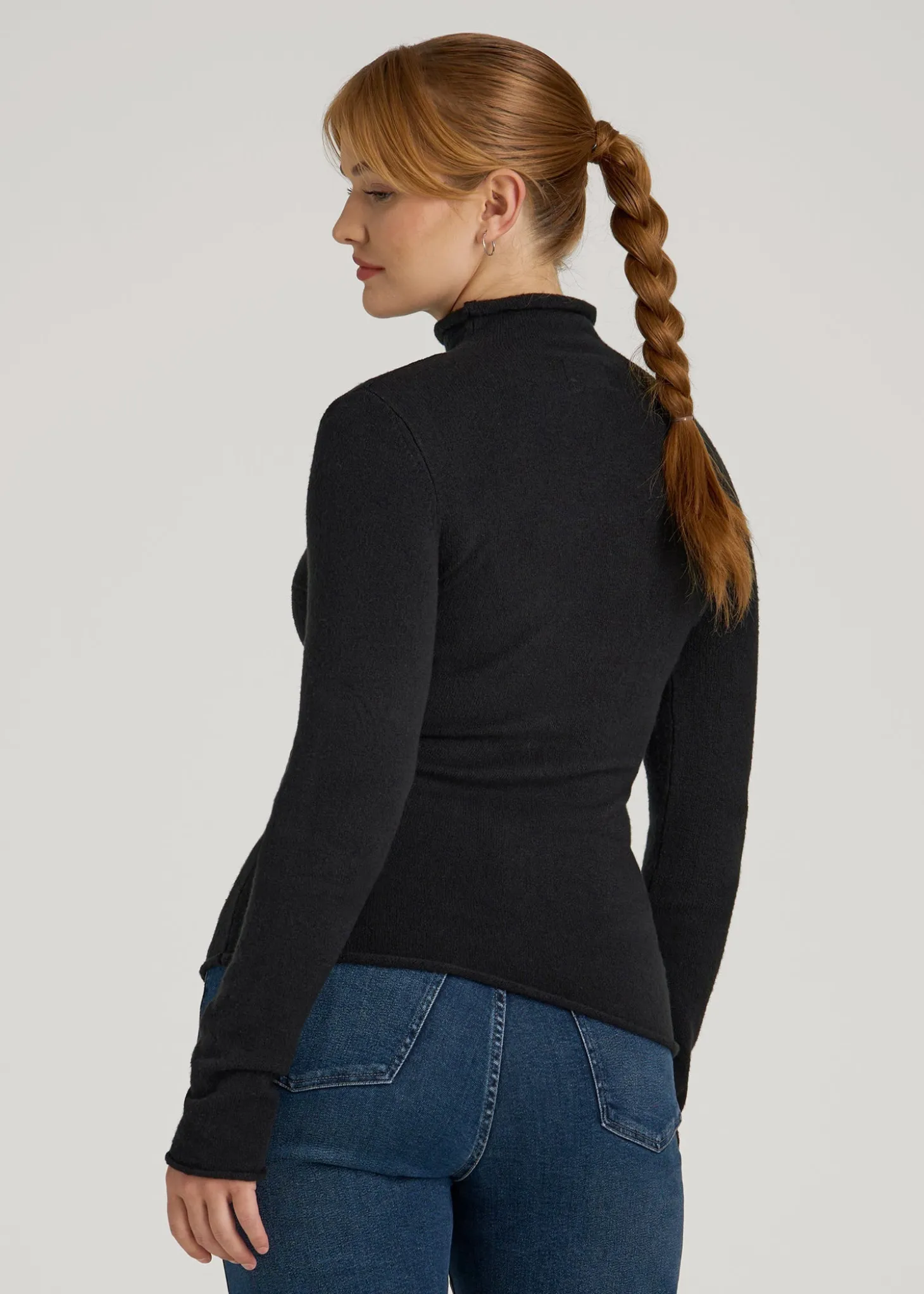 Rolled Mock Neck Sweater for Tall Women
