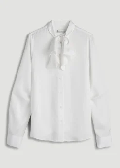 Satin Blouse With Bow for Tall Women