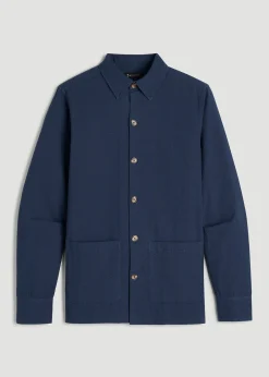 Seersucker Overshirt for Tall Men