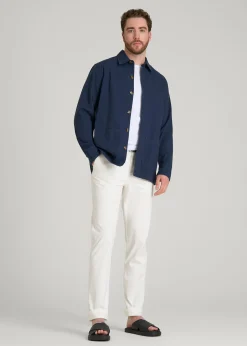 Seersucker Overshirt for Tall Men