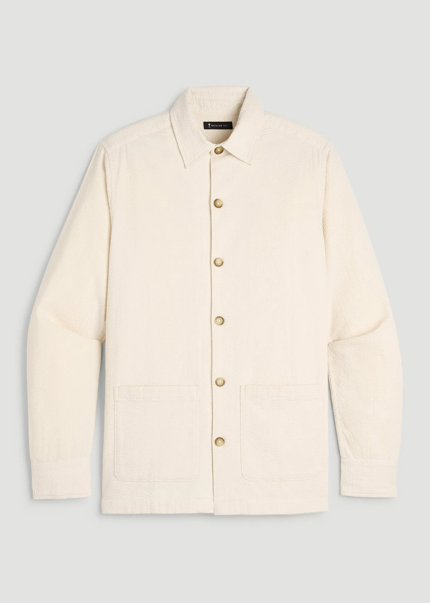 Seersucker Overshirt for Tall Men