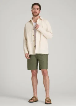 Seersucker Overshirt for Tall Men