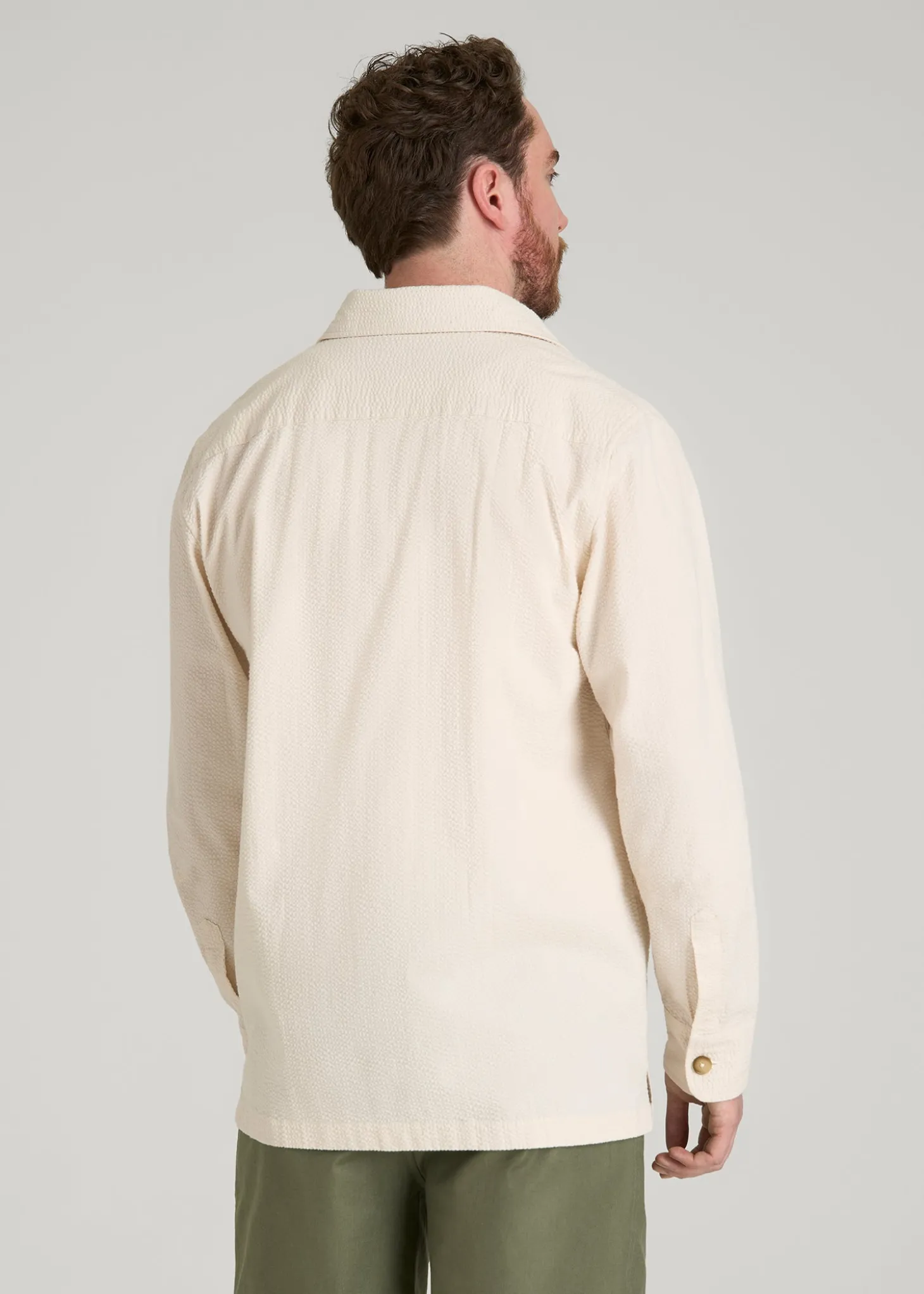 Seersucker Overshirt for Tall Men
