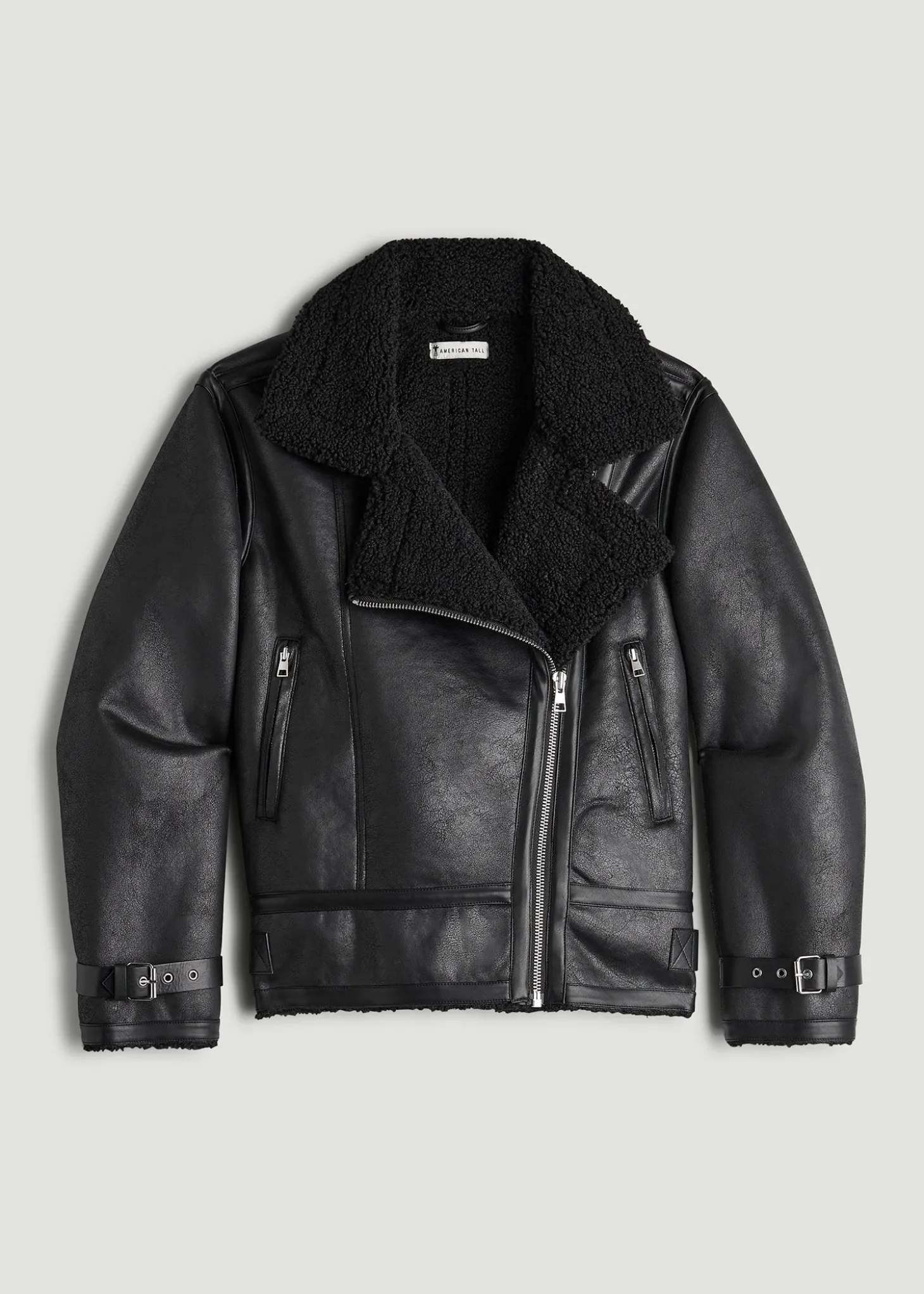 Shearling Moto Jacket for Tall Women
